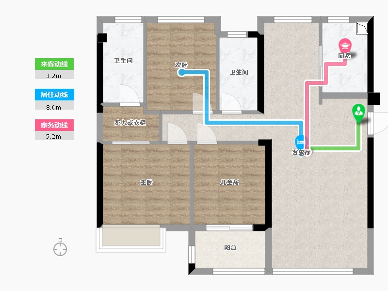 福建省-福州市-融侨观湖-90.00-户型库-动静线