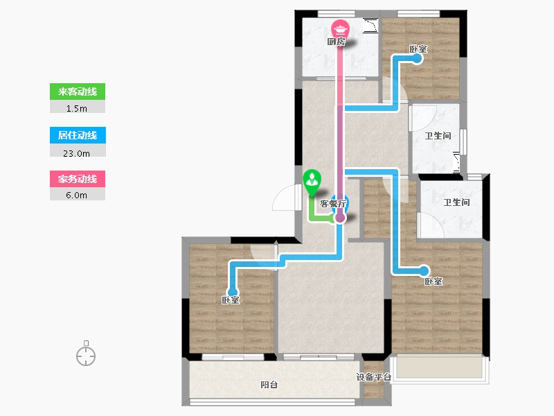 浙江省-丽水市-世茂云图-93.00-户型库-动静线