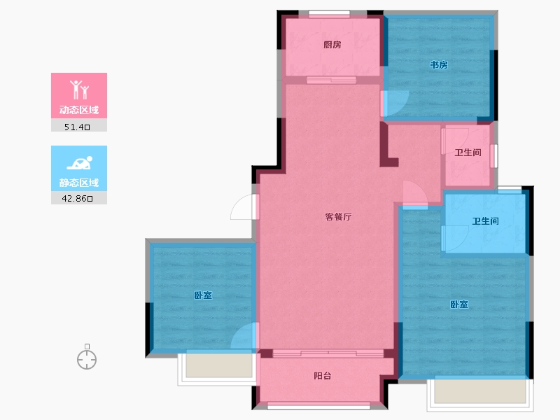 浙江省-湖州市-仁皇·燕澜府-84.00-户型库-动静分区