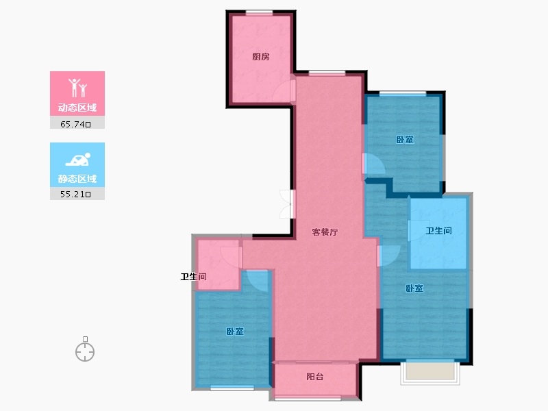 山东省-济南市-长青艺墅-108.99-户型库-动静分区