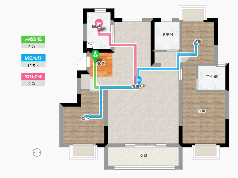 江西省-九江市-中奥世茂·天悦宸央-84.80-户型库-动静线