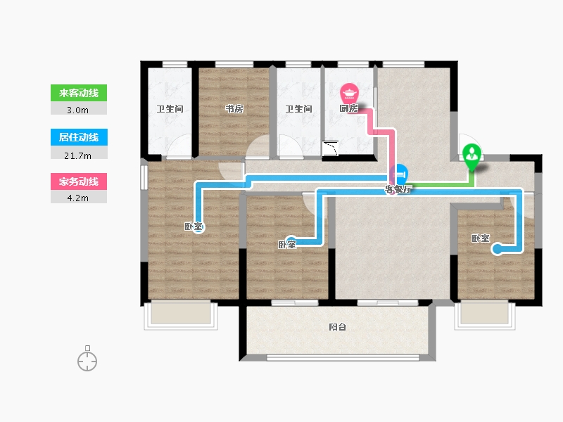 浙江省-宁波市-中昂·耀江华府-106.00-户型库-动静线