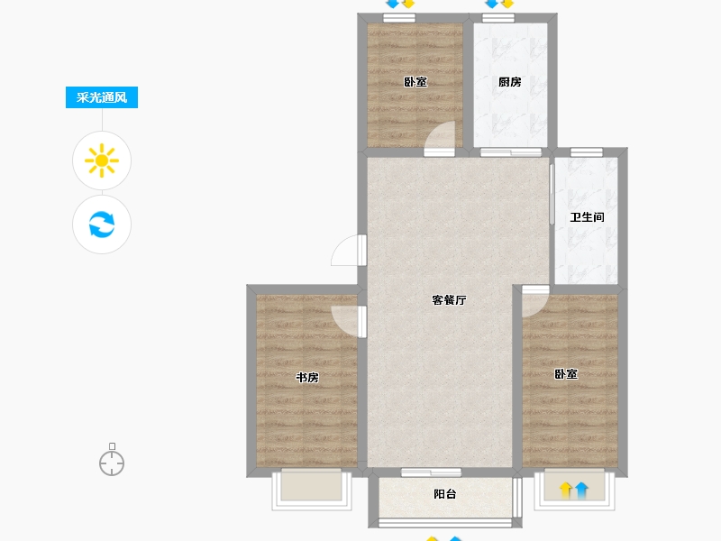 安徽省-池州市-浦西新城-79.00-户型库-采光通风