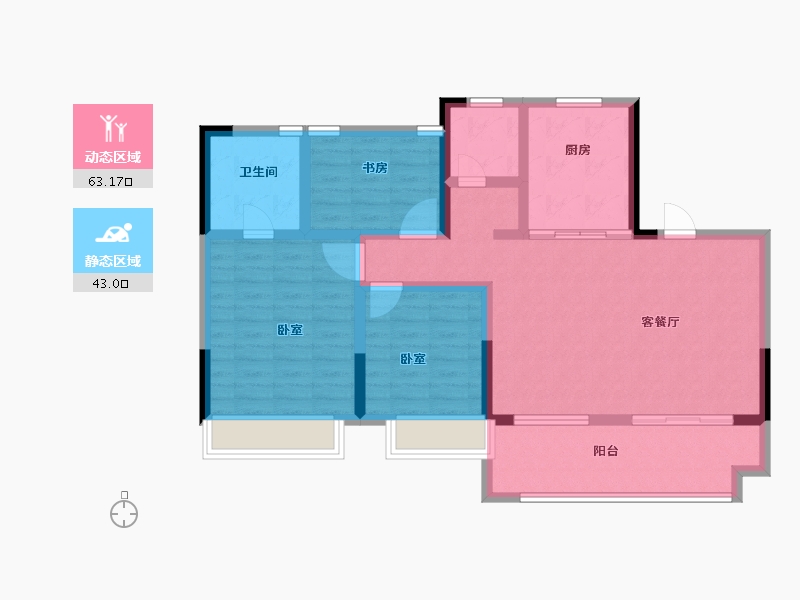 安徽省-芜湖市-怡康江郡-94.39-户型库-动静分区