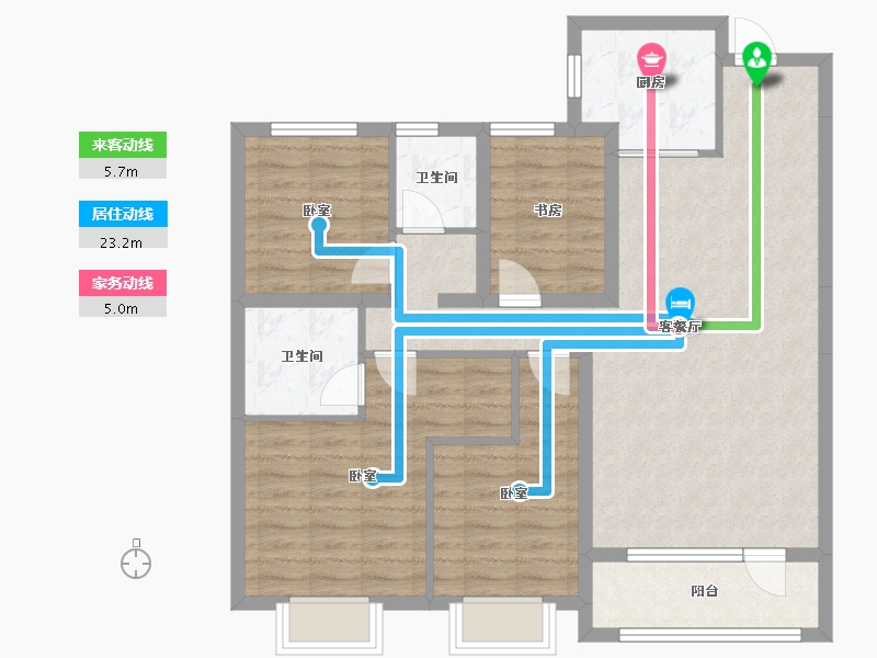 山东省-青岛市-大云谷金茂府-96.19-户型库-动静线