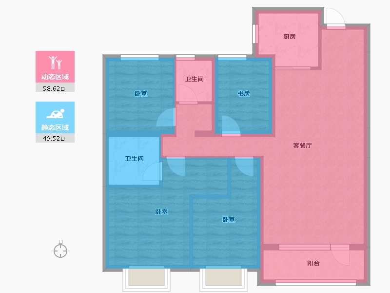 山东省-青岛市-大云谷金茂府-96.19-户型库-动静分区