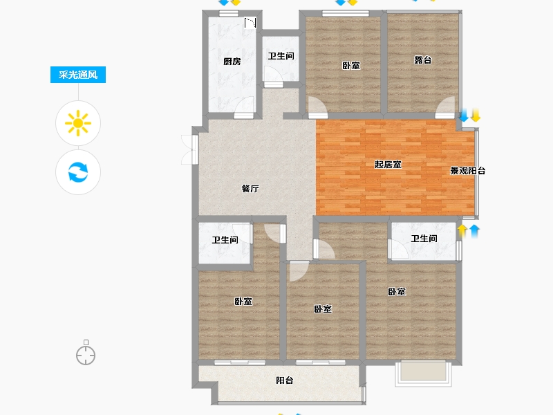 江苏省-盐城市-国投凤凰汇聚龙府-142.86-户型库-采光通风