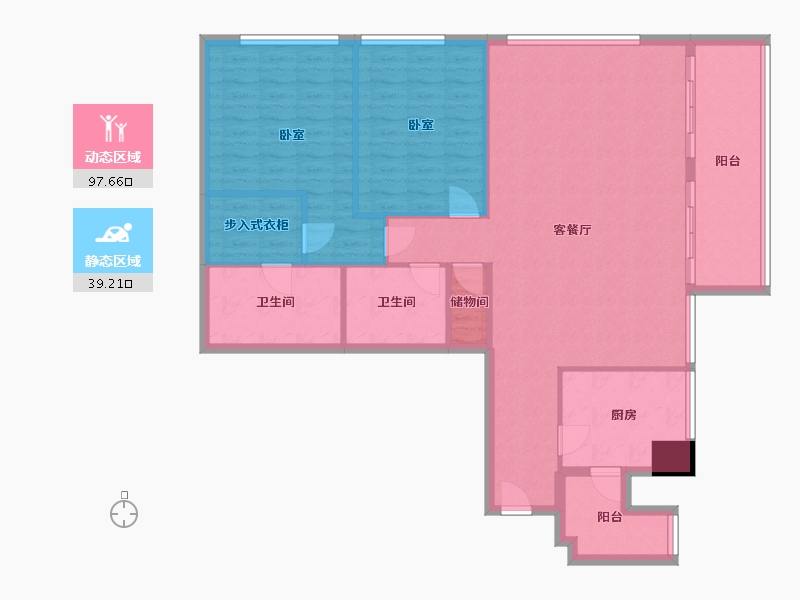 浙江省-杭州市-重庆来福士住宅-125.19-户型库-动静分区