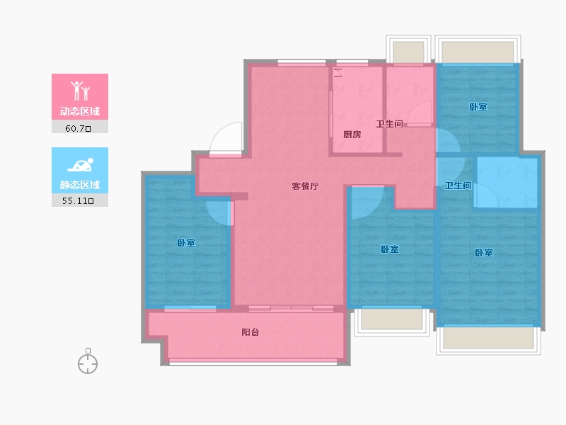 安徽省-芜湖市-中房·沚津府-104.00-户型库-动静分区