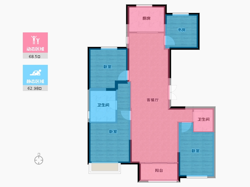 山东省-济南市-长青艺墅-119.00-户型库-动静分区