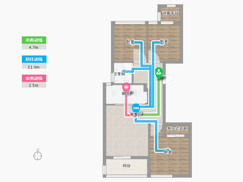 浙江省-舟山市-绿城·风华园-71.68-户型库-动静线