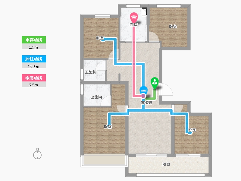 浙江省-金华市-保利天汇-96.00-户型库-动静线