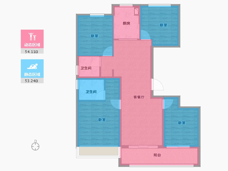 浙江省-金华市-保利天汇-96.00-户型库-动静分区