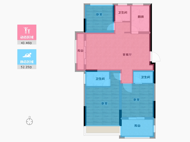 浙江省-金华市-中翼金报翡翠园-85.00-户型库-动静分区