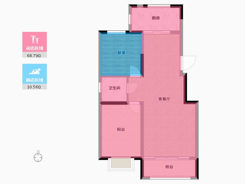 宁夏回族自治区-吴忠市-壹号公馆-71.30-户型库-动静分区