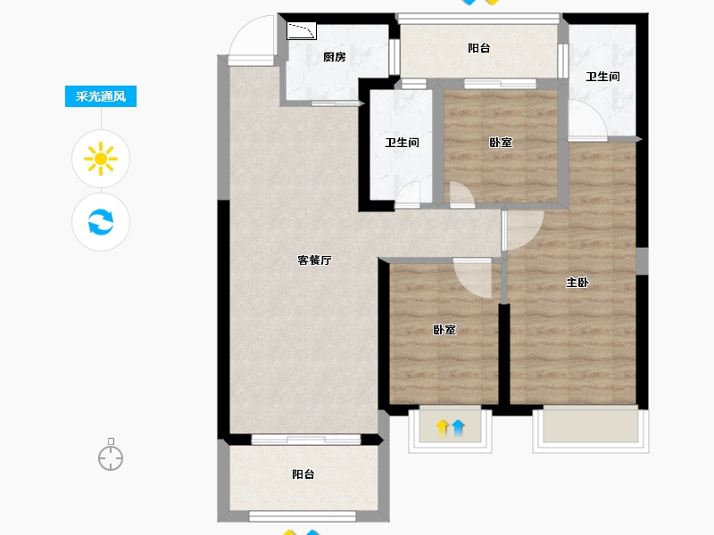 福建省-泉州市-晖盛海湾国际-78.00-户型库-采光通风