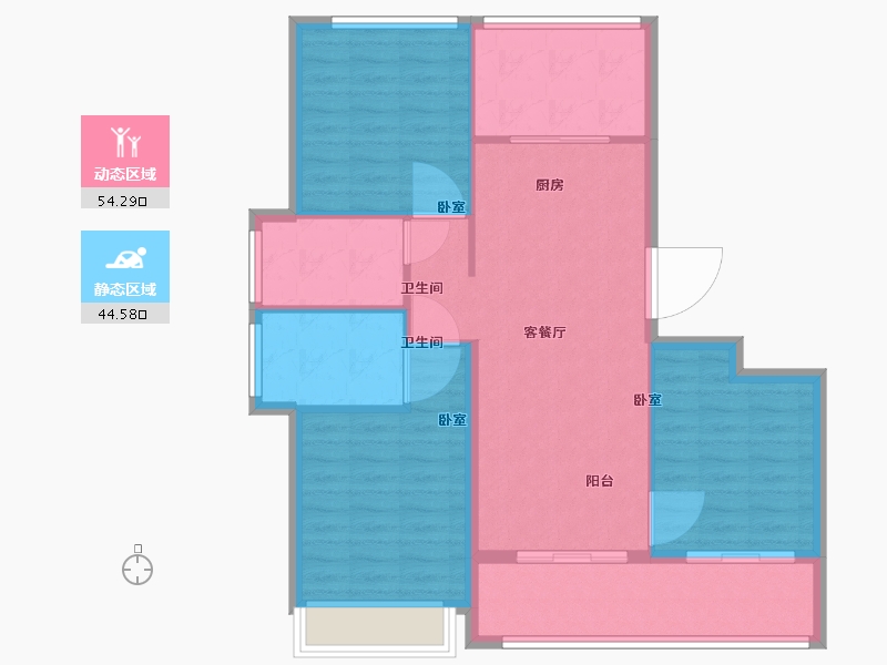 浙江省-舟山市-绿城·梧桐园-90.00-户型库-动静分区