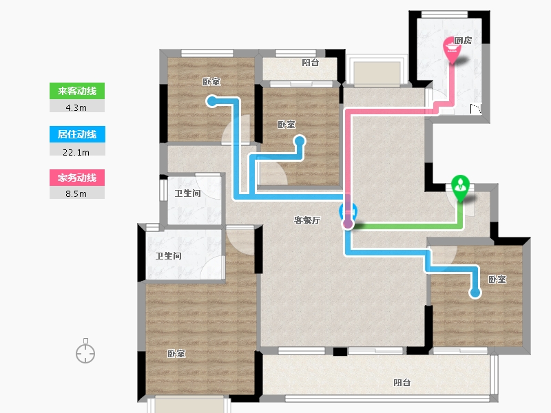 福建省-泉州市-晋东正荣府-110.00-户型库-动静线