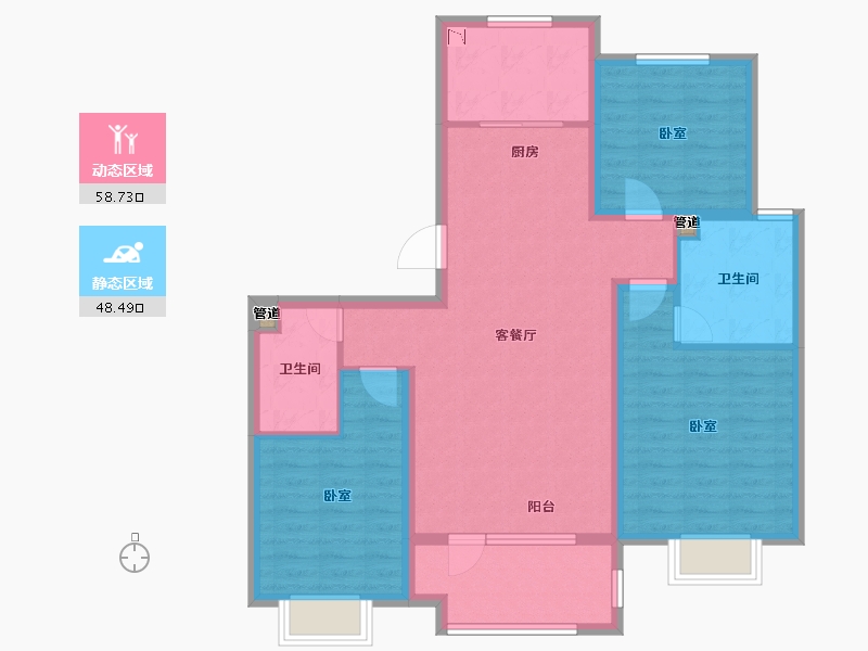 山东省-青岛市-保利堂颂-96.00-户型库-动静分区