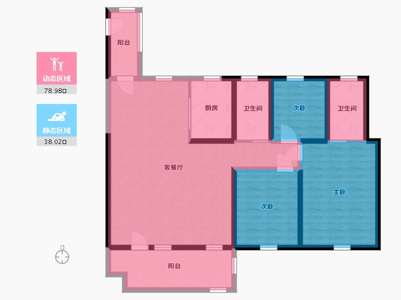 山东省-青岛市-辛安府-104.05-户型库-动静分区