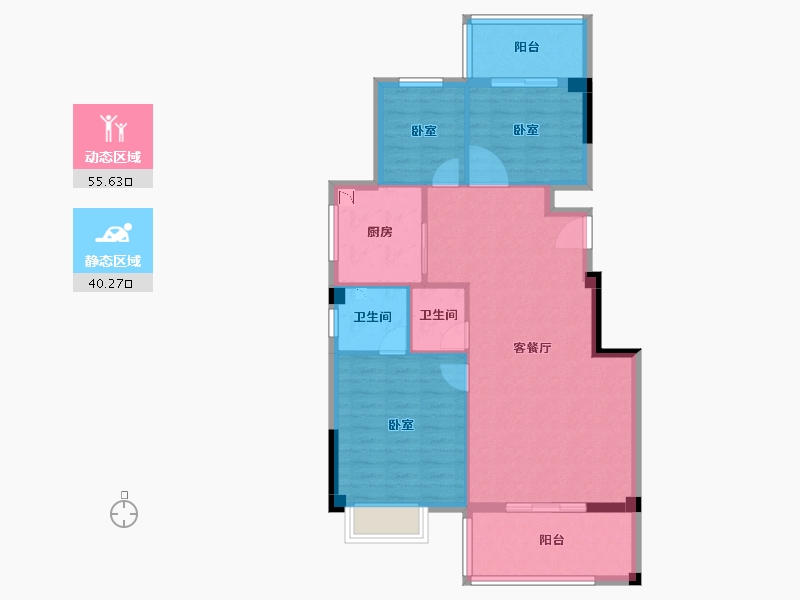 福建省-泉州市-鼎丰书香豪庭-86.52-户型库-动静分区