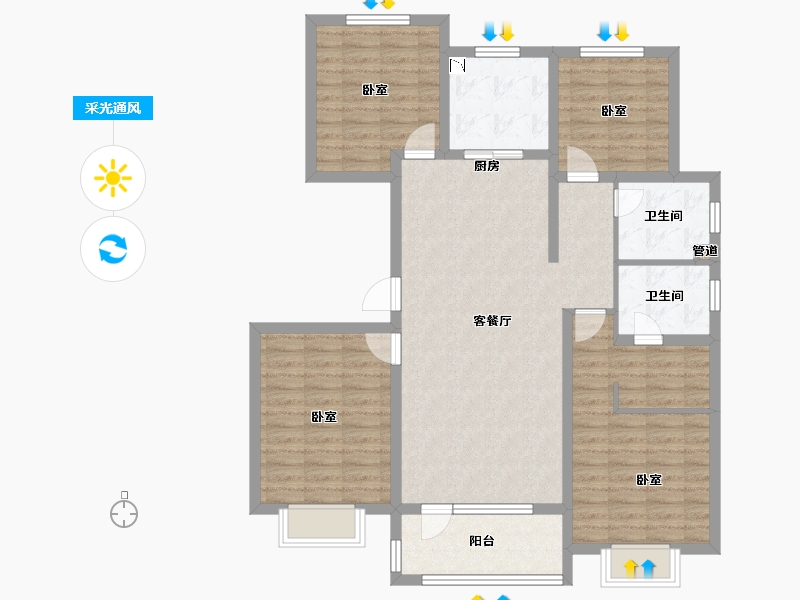 山东省-青岛市-保利堂颂-112.00-户型库-采光通风