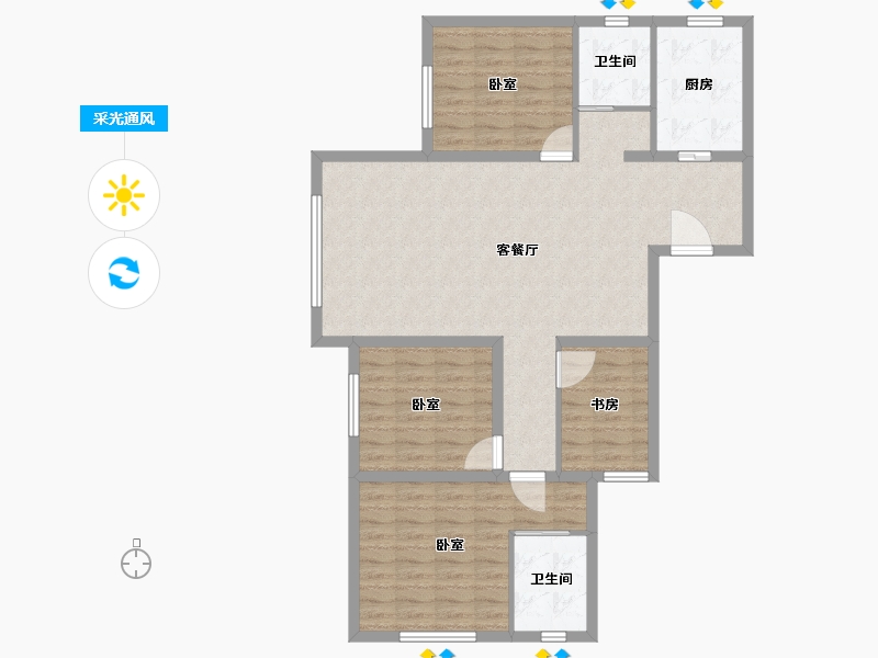 新疆维吾尔自治区-乌鲁木齐市-金科星耀天都-103.18-户型库-采光通风