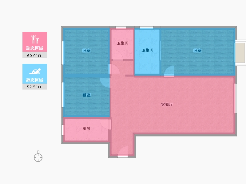 新疆维吾尔自治区-乌鲁木齐市-中海天悦府-102.00-户型库-动静分区