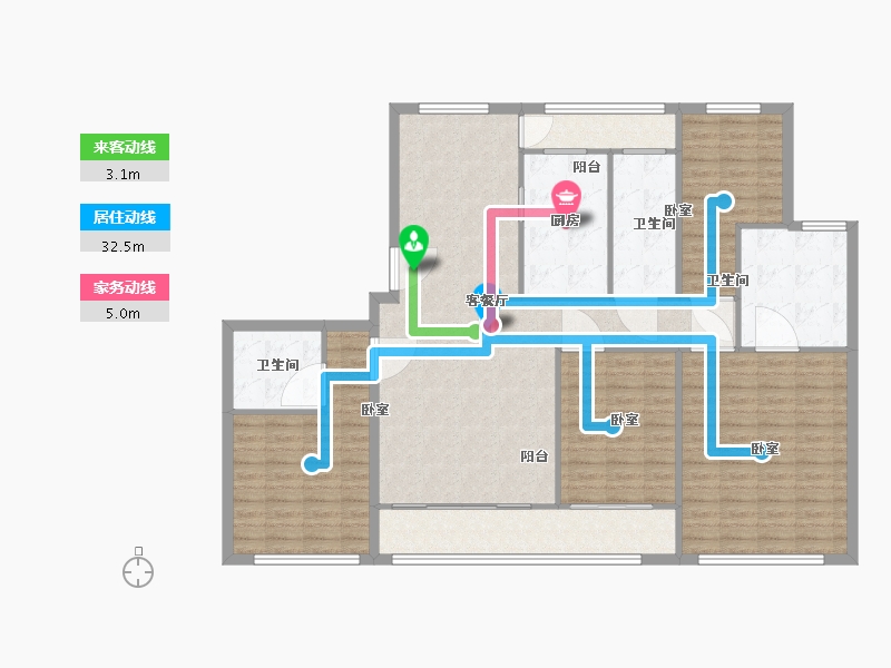 浙江省-温州市-多弗绿城翠湖里-138.01-户型库-动静线