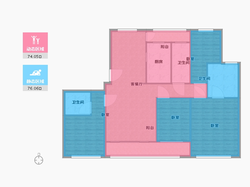 浙江省-温州市-多弗绿城翠湖里-138.01-户型库-动静分区