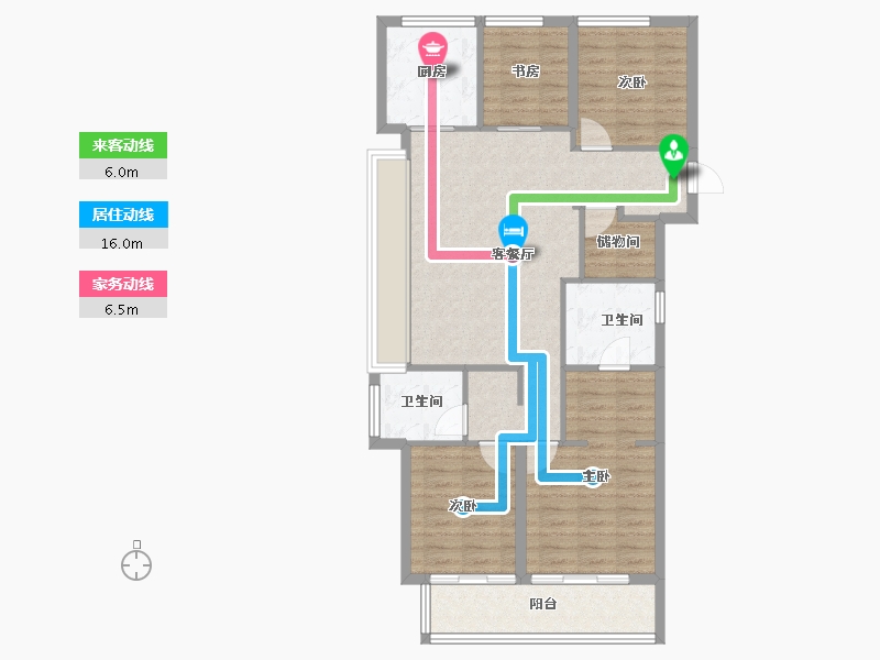 浙江省-杭州市-绿城春风金沙-95.11-户型库-动静线