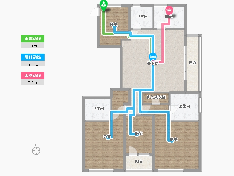 浙江省-杭州市-信达滨江壹品-126.40-户型库-动静线