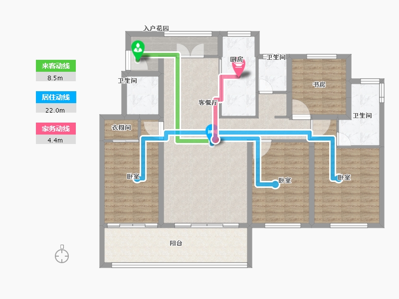 安徽省-芜湖市-紫约拉菲庄园-126.00-户型库-动静线