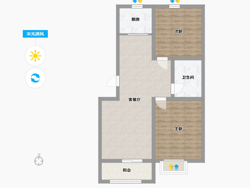 山东省-青岛市-岛里天成-72.25-户型库-采光通风