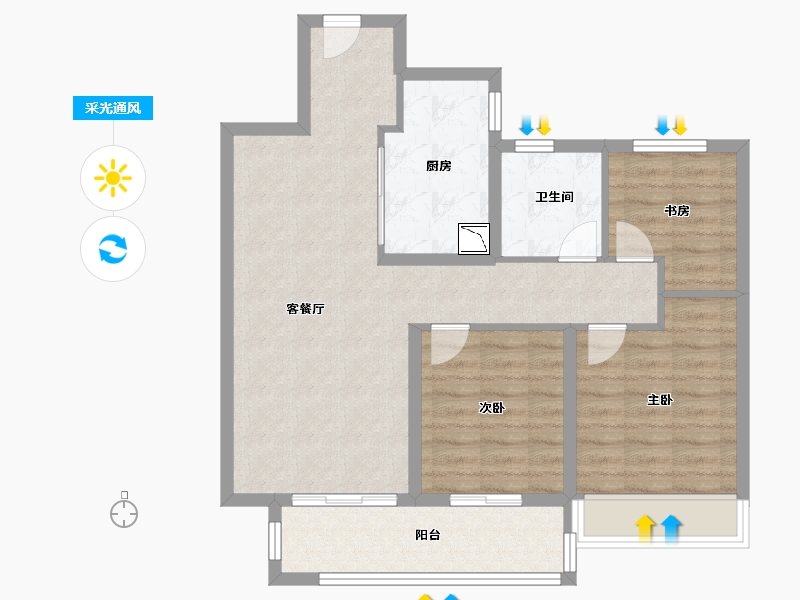 江苏省-徐州市-融创工润 淮海壹号 六樟台-81.00-户型库-采光通风