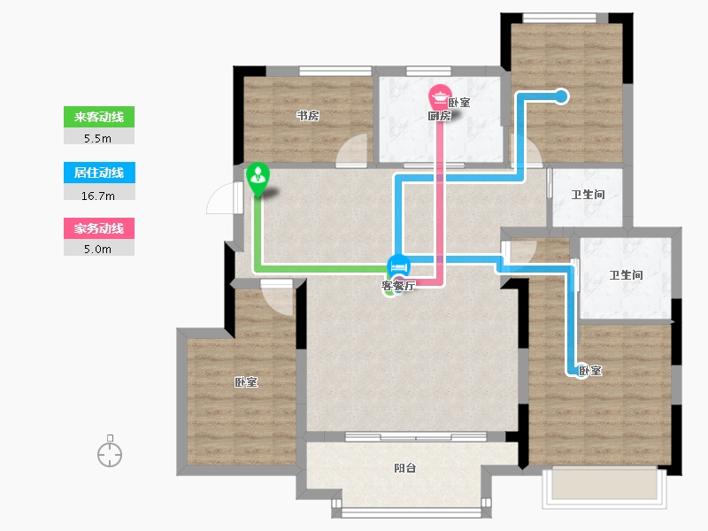 浙江省-嘉兴市-万科翡翠四季-102.91-户型库-动静线