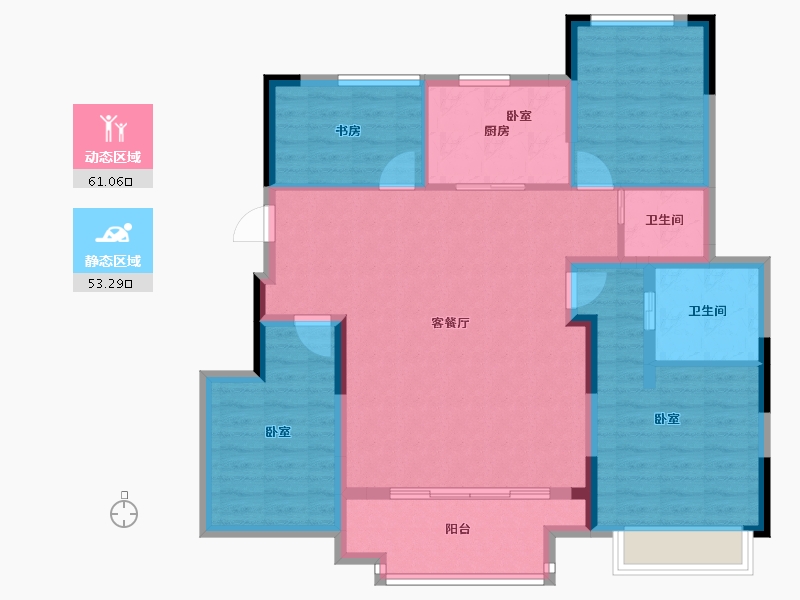 浙江省-嘉兴市-万科翡翠四季-102.91-户型库-动静分区