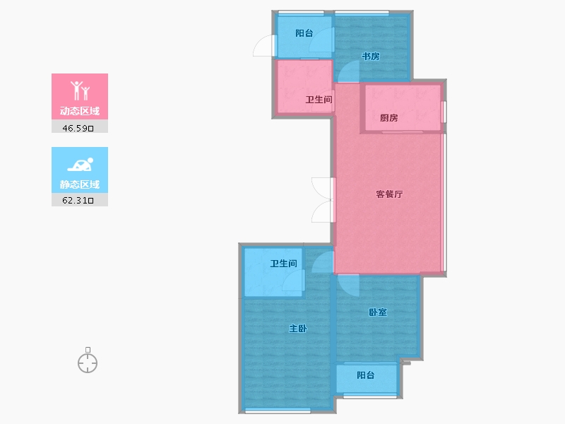 浙江省-宁波市-绿城同山玉兰花园-99.00-户型库-动静分区