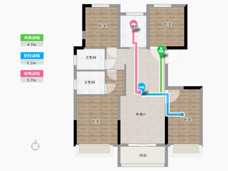 浙江省-湖州市-中梁德清壹号院-108.00-户型库-动静线