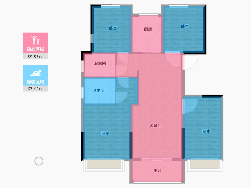 浙江省-湖州市-中梁德清壹号院-108.00-户型库-动静分区