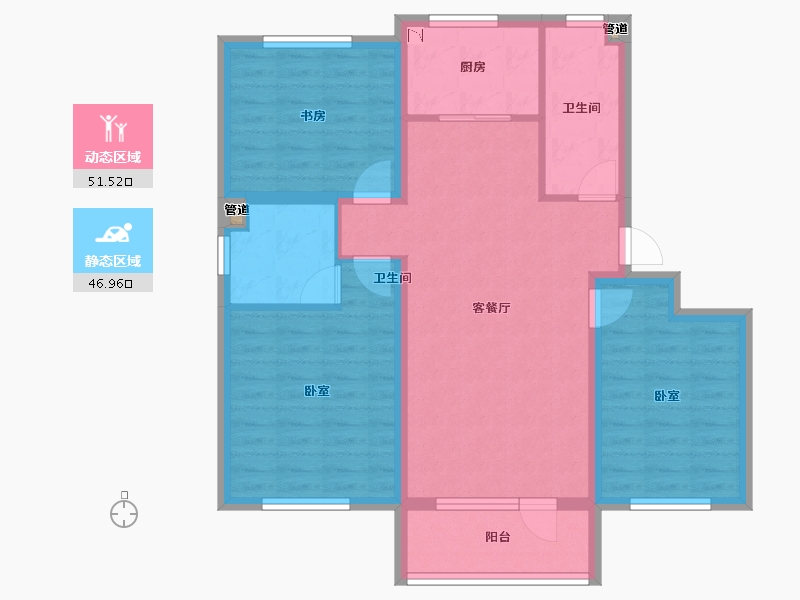 山东省-青岛市-康大叶语东山-88.00-户型库-动静分区