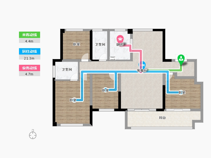 福建省-泉州市-龙湖春江郦城-111.75-户型库-动静线