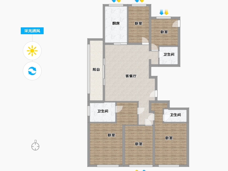 浙江省-杭州市-信达滨江壹品-149.74-户型库-采光通风