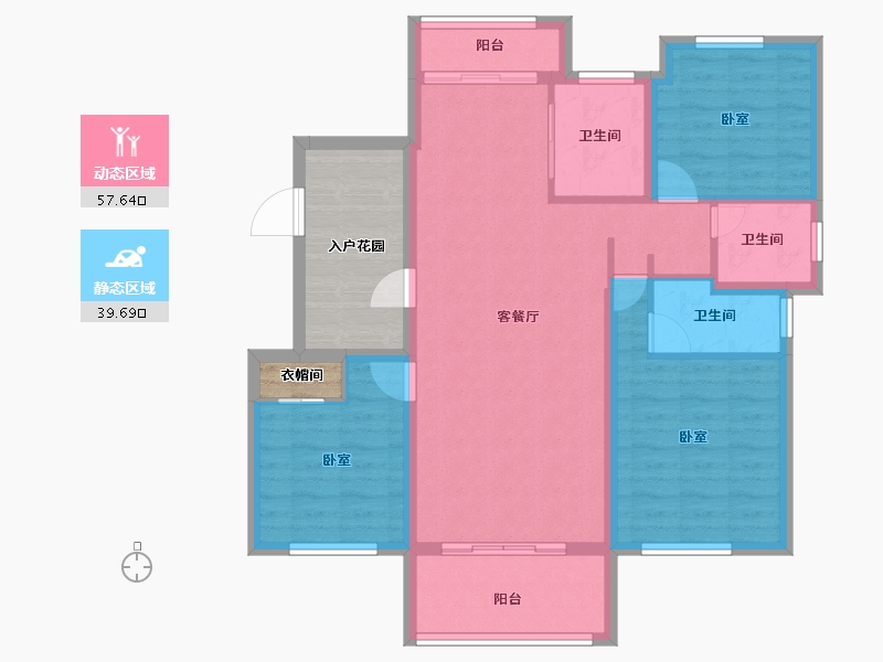 安徽省-芜湖市-紫约拉菲庄园-96.76-户型库-动静分区