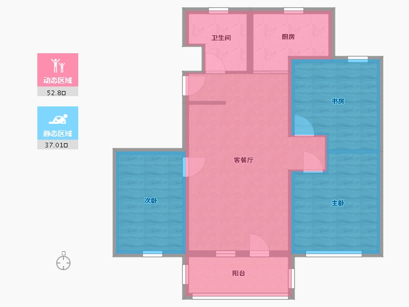 山东省-青岛市-山水嘉苑悦峰-80.00-户型库-动静分区