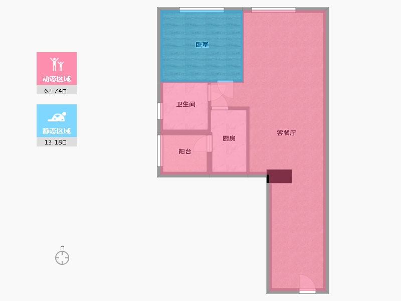 浙江省-杭州市-重庆来福士住宅-68.28-户型库-动静分区