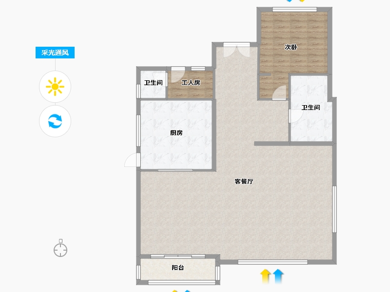 甘肃省-兰州市-碧桂园城市花园-133.11-户型库-采光通风