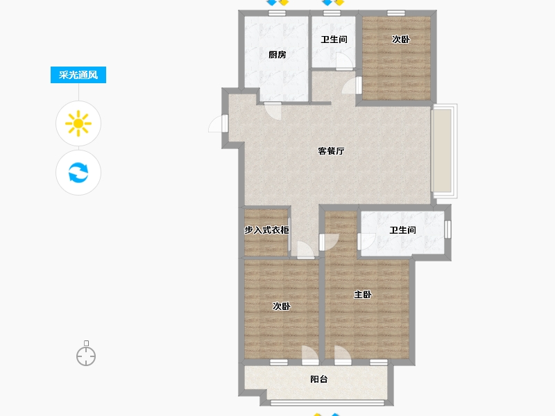 山东省-青岛市-海尔产城创东方文华-108.00-户型库-采光通风