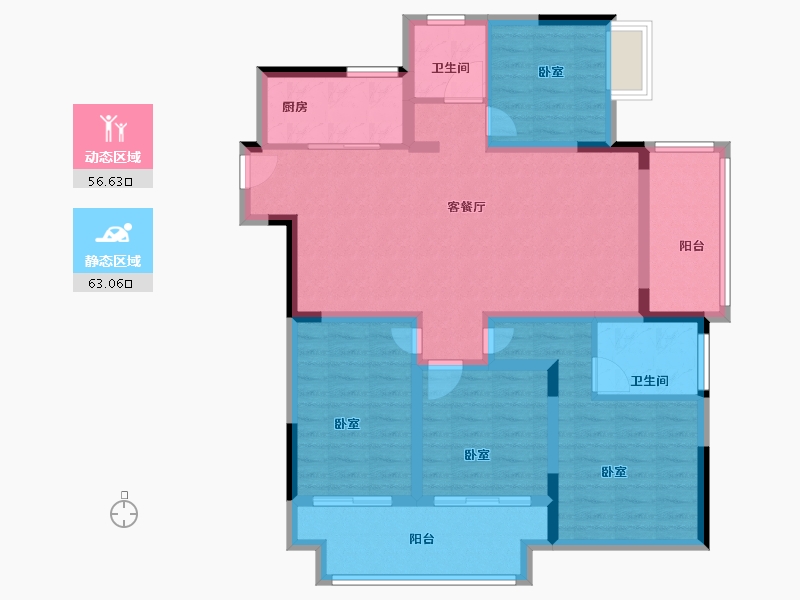 安徽省-芜湖市-中御公馆-106.19-户型库-动静分区