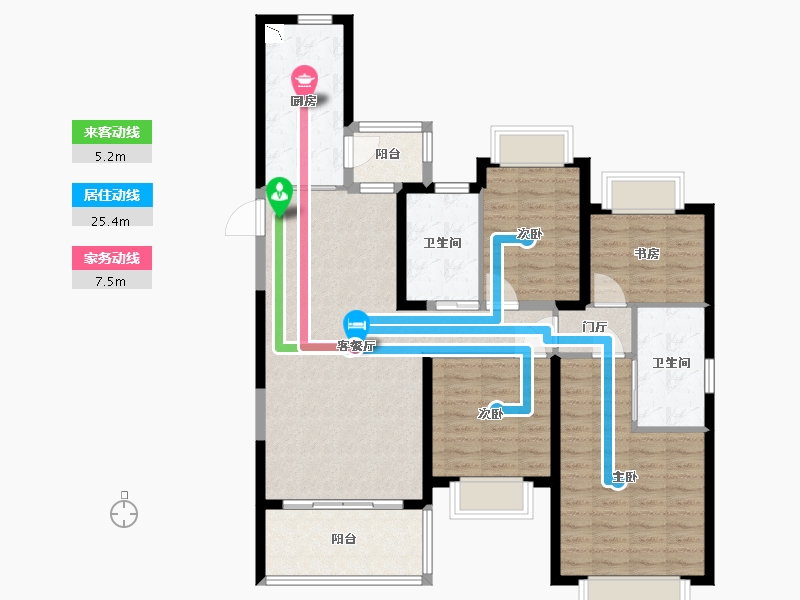 福建省-福州市-福清恒大御府-111.00-户型库-动静线